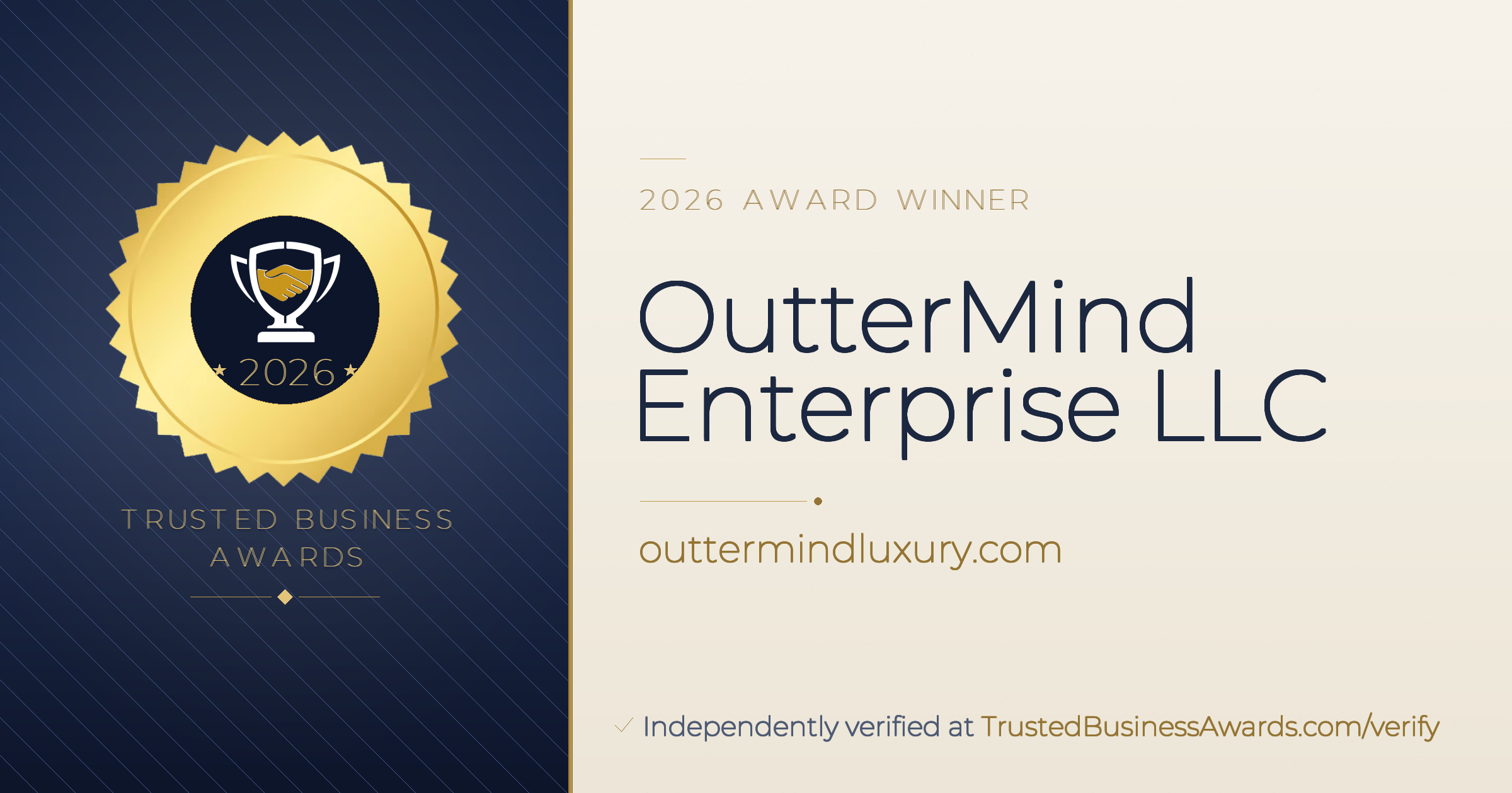 OutterMind Enterprise LLC — 2026 Trusted Business Awards Winner