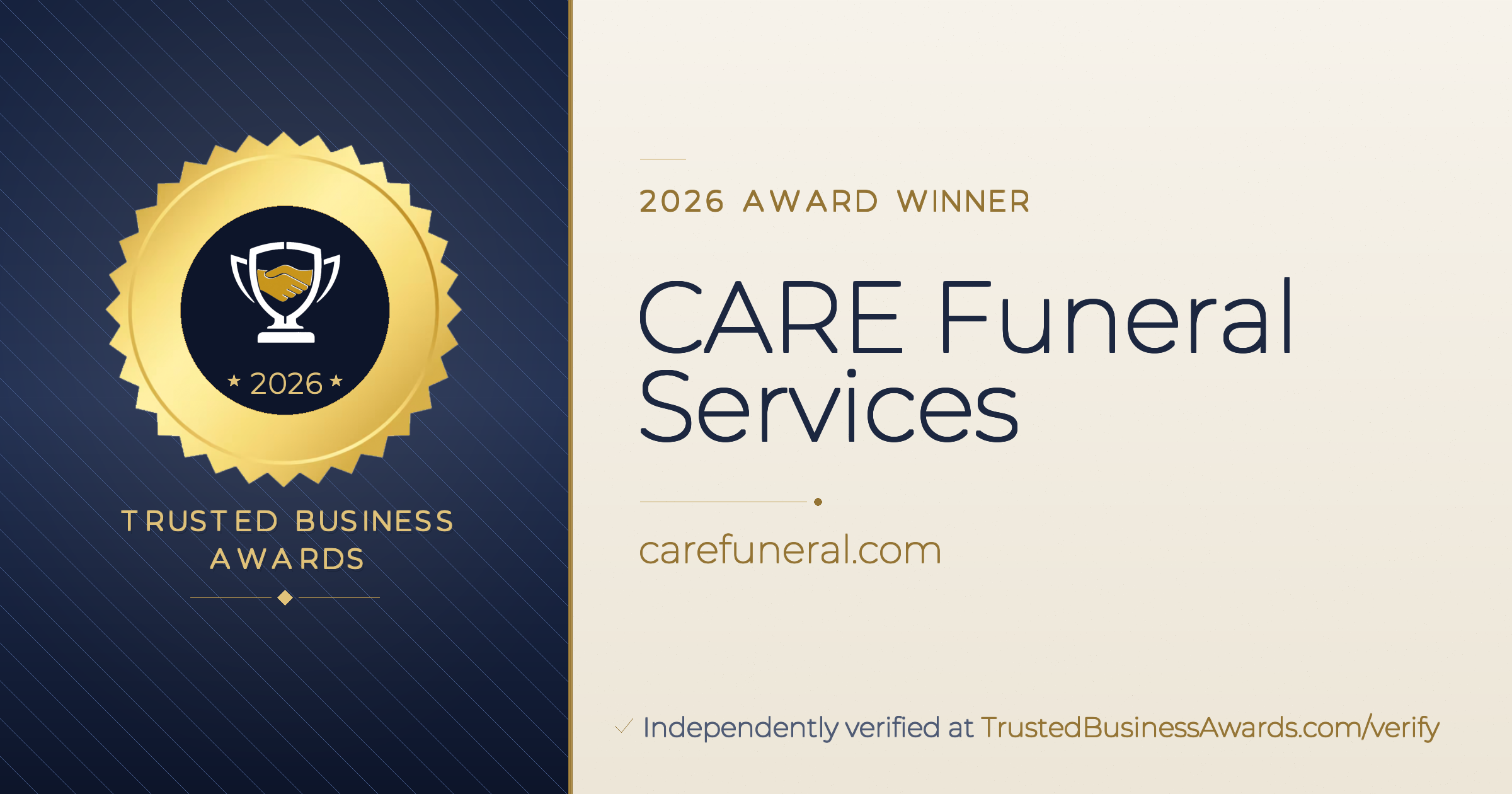 CARE Funeral Services — 2026 Trusted Business Awards Winner