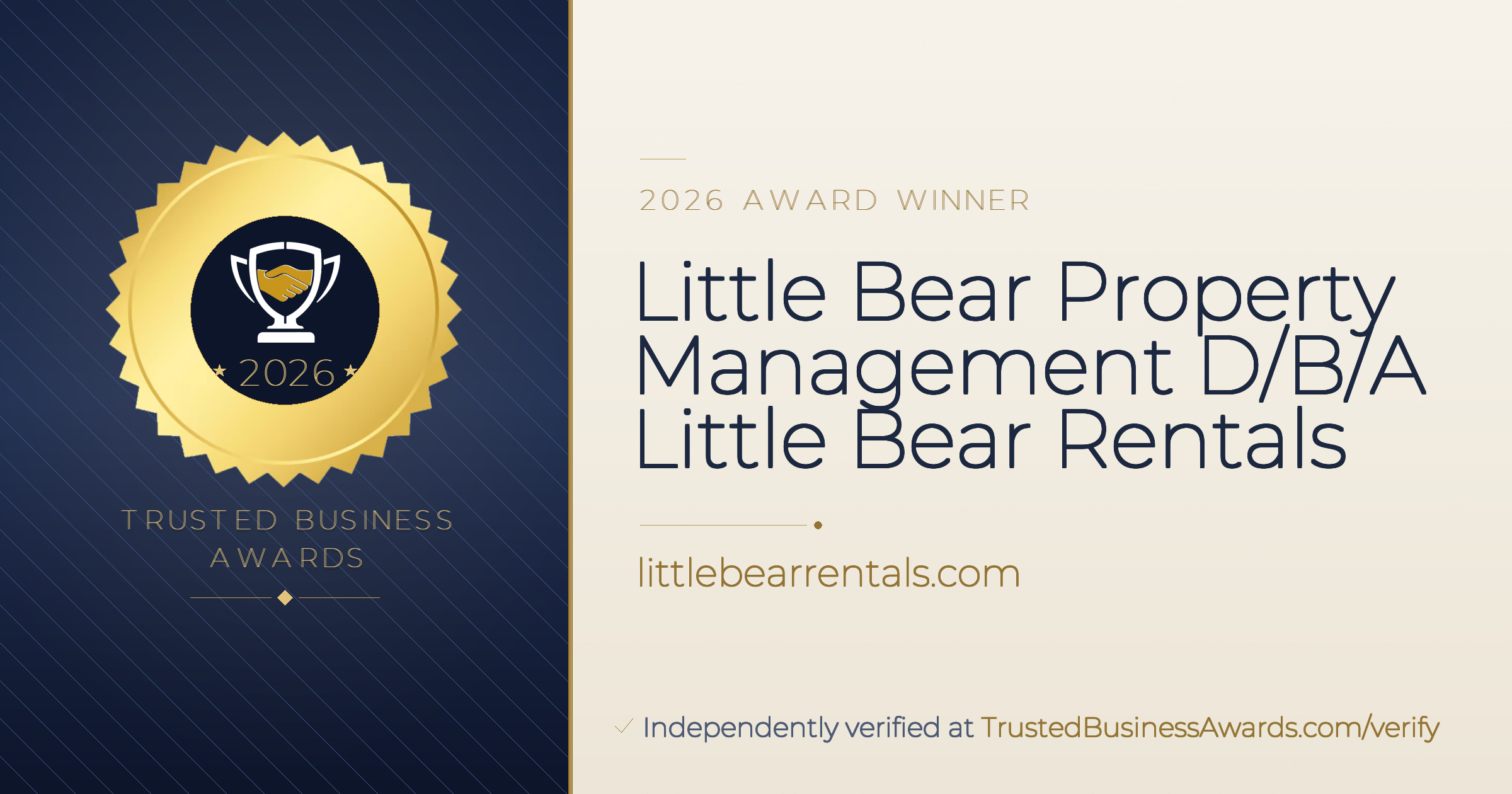 Little Bear Property Management D/B/A Little Bear Rentals — 2026 Trusted Business Awards Winner